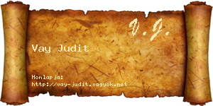 Vay Judit névjegykártya